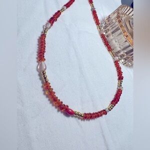 Elegant Beaded Necklace with Gold Accents